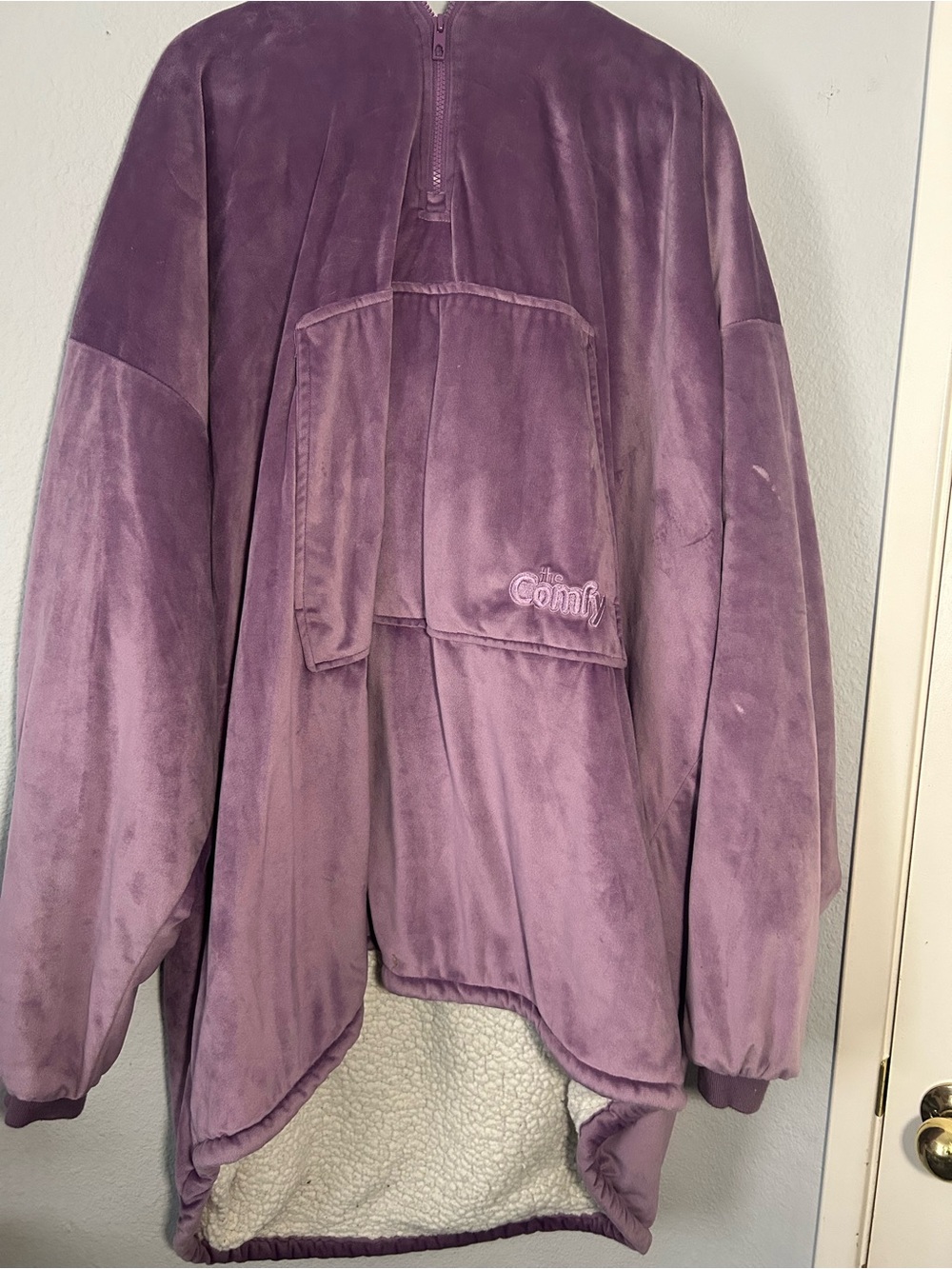 Comfy Women’s Plush Purple Pullover Robe Hoodie